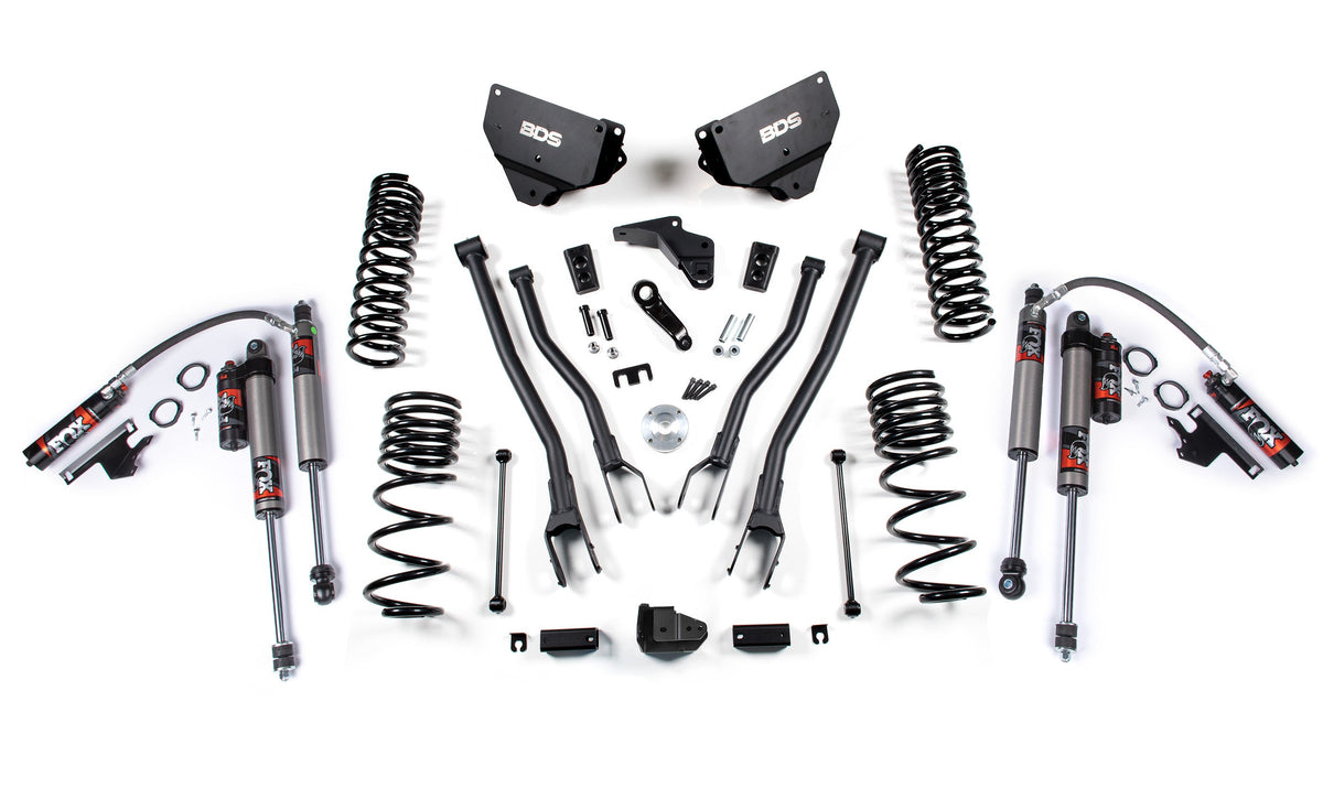 BDS Suspension 4 Inch Lift Kit w/ 4-Link Ram 2500 14-18 4WD Gas Fox 2.5 Performance Elite Shocks (BDS1611FPE)