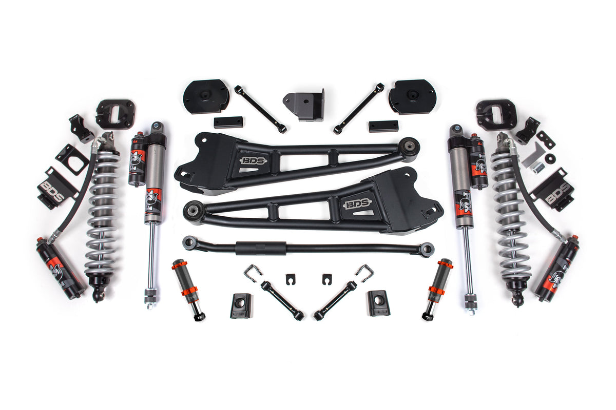 BDS Suspension 14-18/2025-2026 Ram 2500 4WD 3 Inch Radius Arm Suspension Lift Kit, 1.25 Inch Rear, Coil Spacer, Diesel - Fox 2.5 Performance Elite Series C/O Front, FOX 2.0 Front Bump, Fox 2.5 Performance Elite Series Rear BDS Suspension (BDS1624PESB)