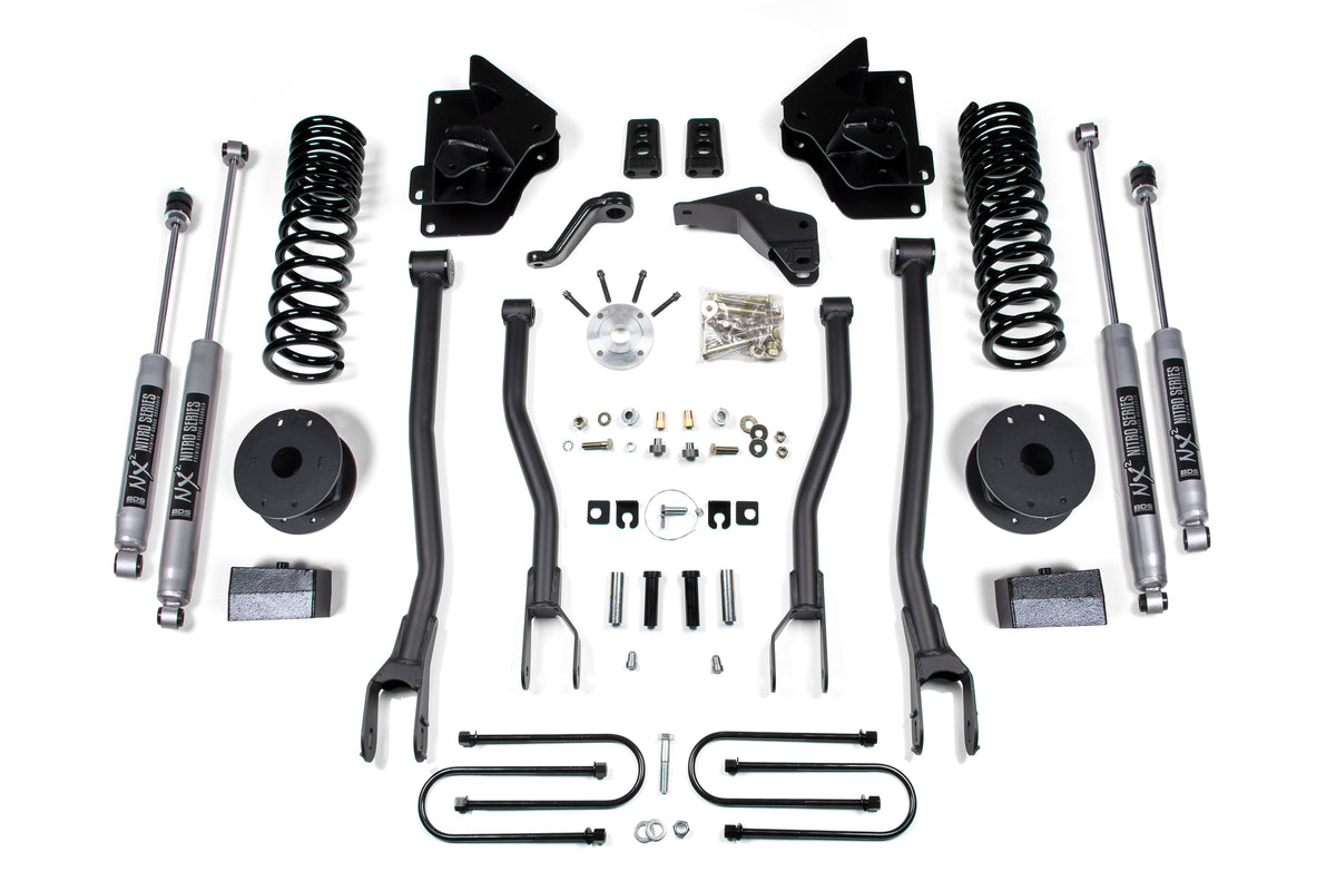 BDS Suspension 4 Inch Lift Kit w/ 4-Link Ram 3500 w/ Rear Air Ride 13-18 4WD Diesel Fox 2.0 Performance Shocks (BDS1644FS)