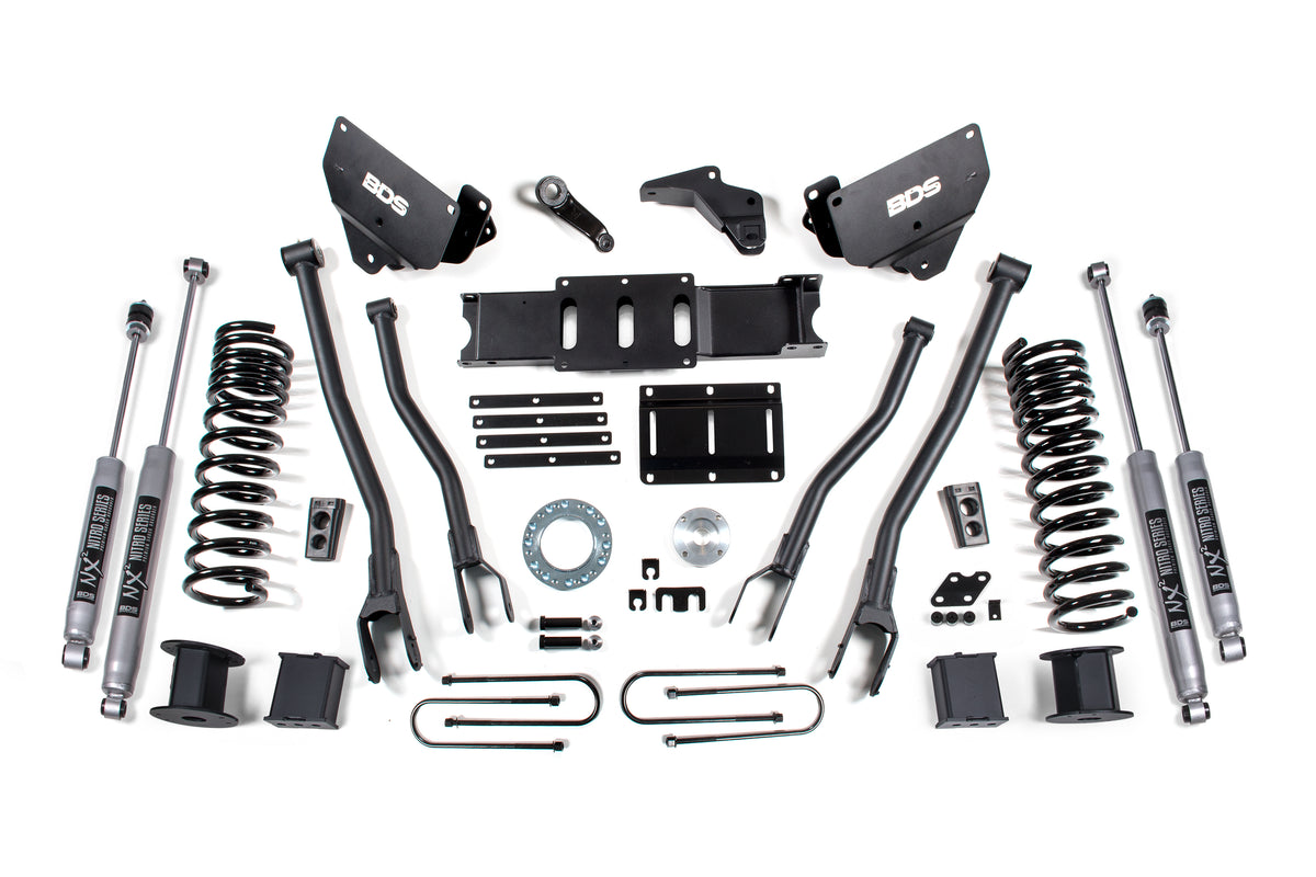 BDS Suspension 5.5 Inch Lift Kit w/ 4-Link Ram 3500 w/ Rear Air Ride 13-18 4WD Gas Fox 2.0 Performance Shocks (BDS1652FS)