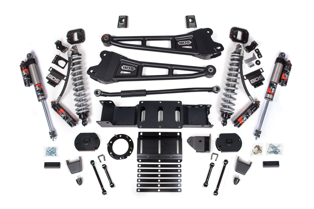 BDS Suspension 19-25 Ram 2500 4WD 3 Inch Radius Arm Suspension Lift Kit, 1.25 Inch Rear, Coil Spacer, Diesel - Fox 2.5 Performance Elite Series C/O Front, Fox 2.5 Performance Elite Series Rear BDS Suspension (BDS1653PES)