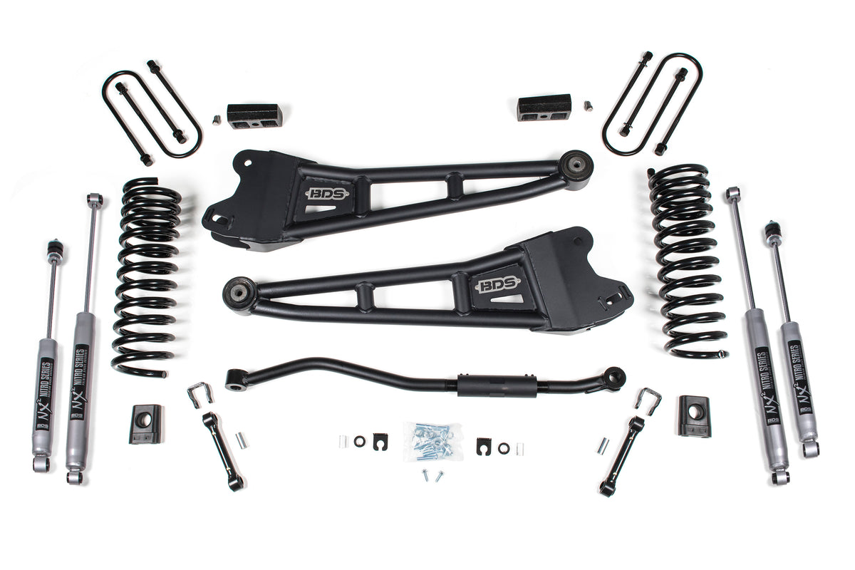 BDS Suspension 3 Inch Lift Kit w/ Radius Arm Ram 3500 19-24 4WD Diesel Without Factory Rear Overload Leaf Fox 2.0 Performance Shocks (BDS1655FS)