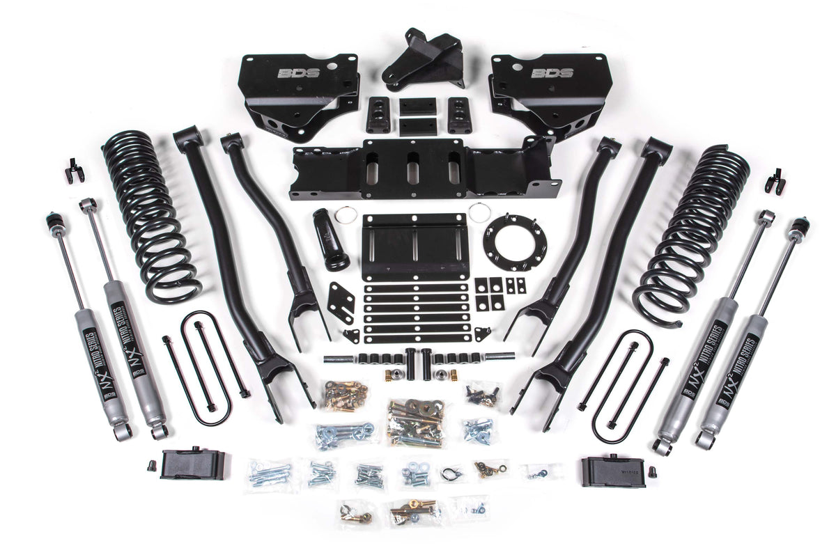 BDS Suspension 4 Inch Lift Kit w/ 4-Link Ram 3500 19-24 4WD Diesel Without Factory Rear Overload Leaf 8 Bolt Fox 2.0 Performance Shocks (BDS1668FS)