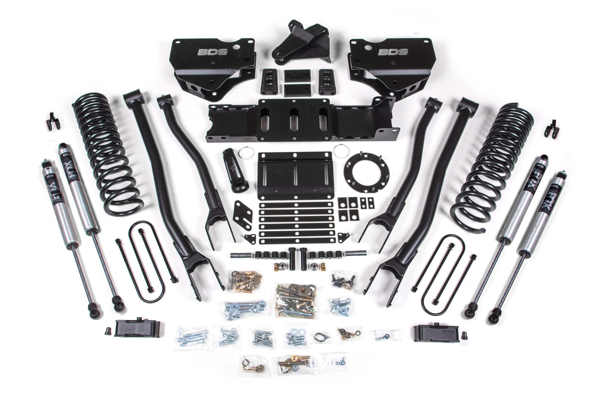 BDS Suspension 4 Inch Lift Kit w/ 4-Link Ram 3500 19-23 4WD Gas With Factory Rear Overload Leaf FOX 2.0 Performance (BDS1679FS)