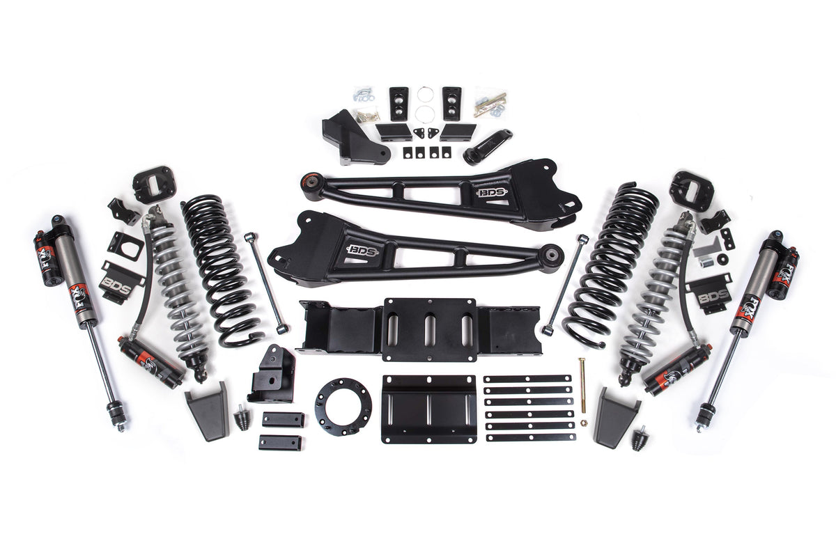 BDS Suspension 19-24 Ram 2500 4WD 6 Inch Radius Arm Suspension Lift Kit, 4.5 Inch Rear, Coil Spring, Diesel - Fox 2.5 Performance Elite Series C/O Front, Fox 2.5 Performance Elite Series Rear BDS Suspension (BDS1680PES)