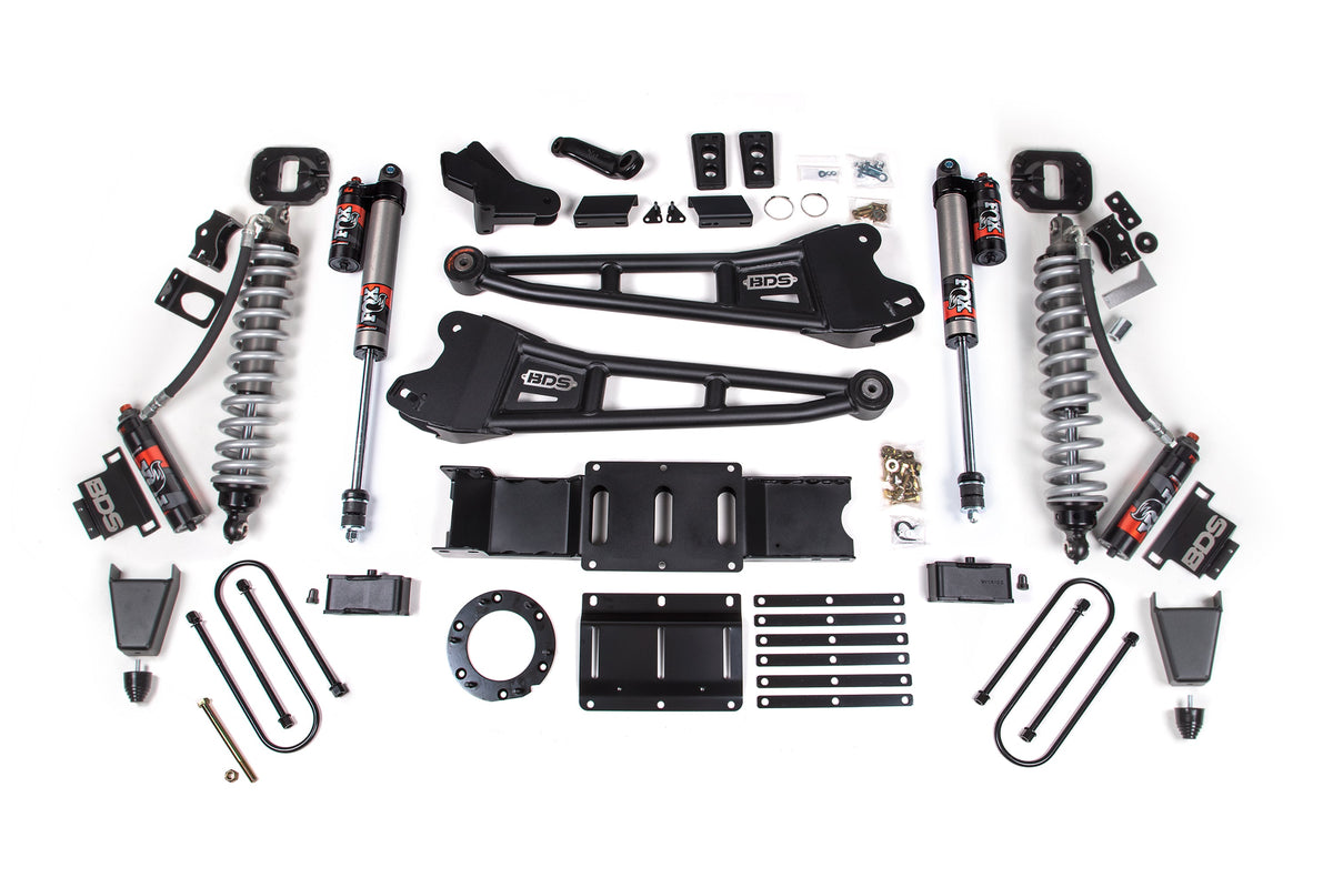 BDS Suspension 19-24 Ram 3500 4WD 6 Inch Radius Arm Suspension Lift Kit, 5 Inch Rear, Block w/o Overload, 6 Bolt Diesel - Fox 2.5 Performance Elite Series C/O Front, Fox 2.5 Performance Elite Series Rear BDS Suspension (BDS1682PES)