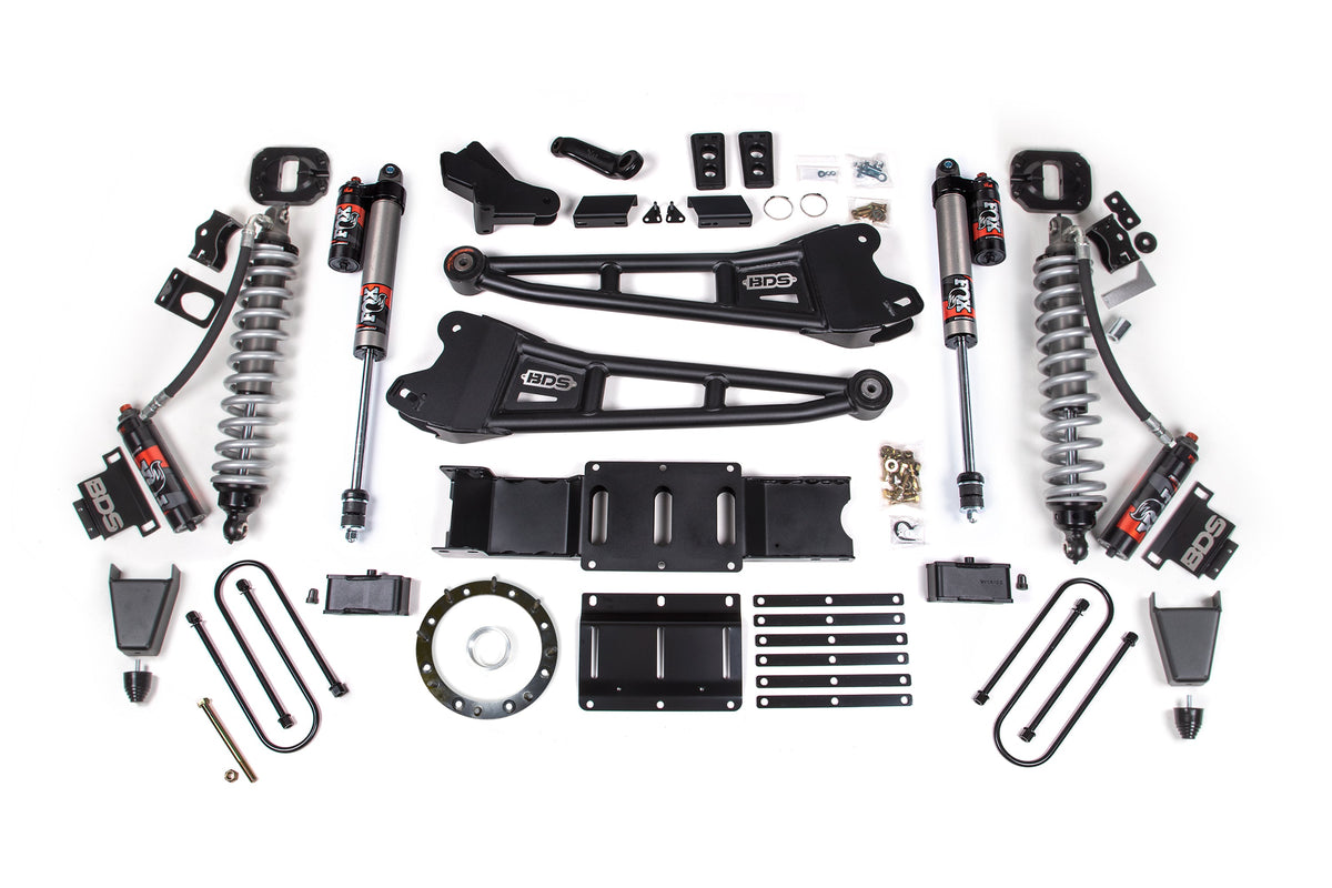 BDS Suspension 19-24 Ram 3500 4WD 6 Inch Radius Arm Suspension Lift Kit, 5 Inch Rear, Block w/ Overload, 6 Bolt Diesel - Fox 2.5 Performance Elite Series C/O Front, Fox 2.5 Performance Elite Series Rear BDS Suspension (BDS1683PES)