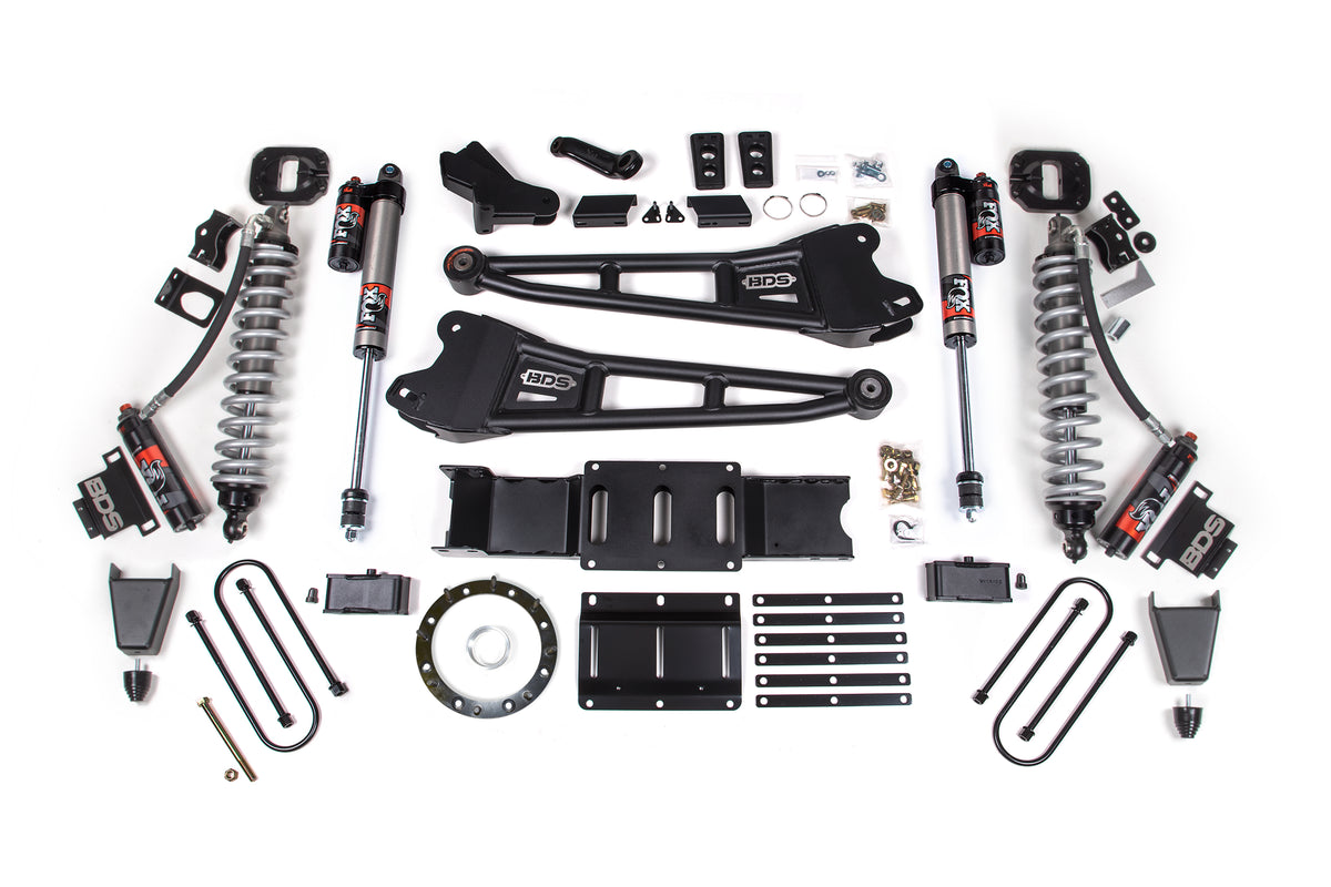 BDS Suspension 19-24 Ram 3500 4WD 6 Inch Radius Arm Suspension Lift Kit, 5 Inch Rear, Block w/o Overload, 8 Bolt Diesel - Fox 2.5 Performance Elite Series C/O Front, Fox 2.5 Performance Elite Series Rear BDS Suspension (BDS1684PES)