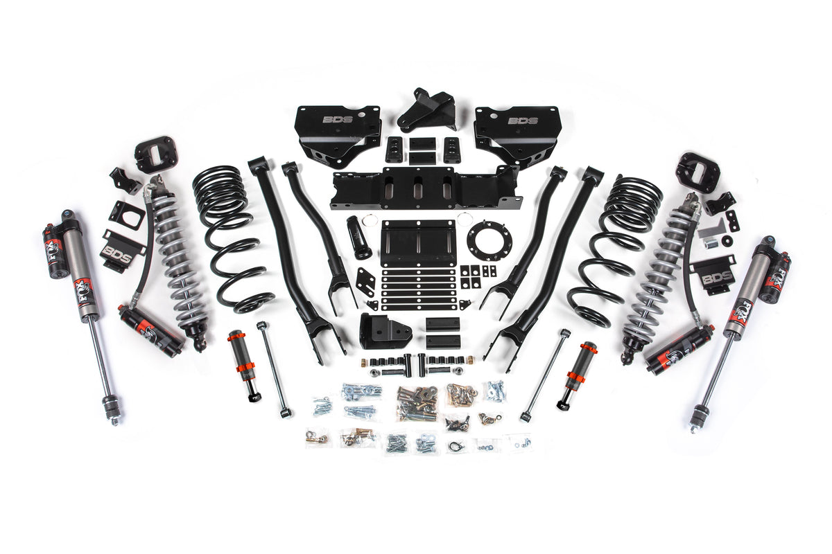 BDS Suspension 19-24 Ram 2500 4WD 6 Inch 4-Link Suspension Lift Kit, 4.5 Inch Rear, Coil Spring, Diesel - Fox 2.5 Performance Elite Series C/O Front, FOX 2.0 Front Bump, Fox 2.5 Performance Elite Series Rear BDS Suspension (BDS1688PESB)