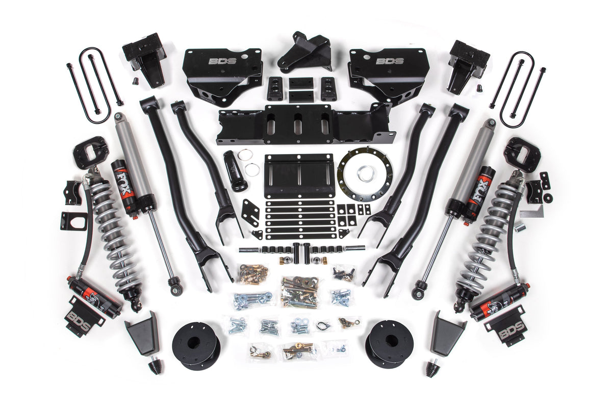 BDS Suspension 19-24 Ram 3500 4WD 6 Inch 4-Link Suspension Lift Kit, 5 Inch Rear, Block w/o Overload, 6 Bolt Diesel - Fox 2.5 Performance Elite Series C/O Front, Fox 2.5 Performance Elite Series Rear BDS Suspension (BDS1690PES)