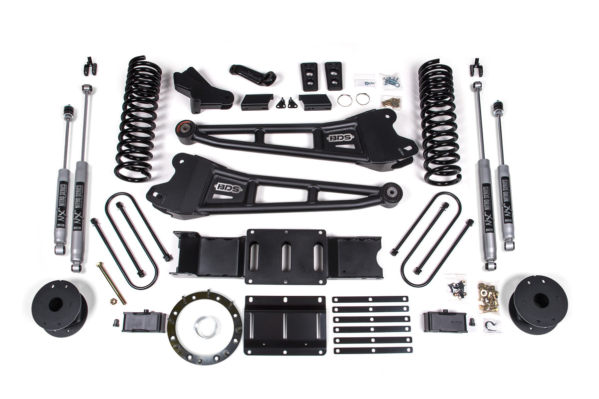 BDS Suspension 4 Inch Lift Kit w/ Radius Arm Ram 3500 19-23 4WD Gas With Factory Rear Overload Leaf NX2 Nitro Shocks (BDS1703H)