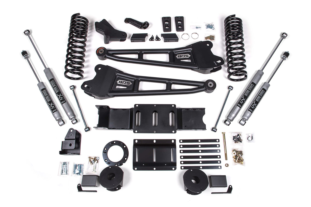 BDS Suspension 4 Inch Lift Kit w/ Radius Arm Ram 2500 w/ Rear Air Ride 19-24 4WD Diesel NX2 Nitro Shocks (BDS1714H)