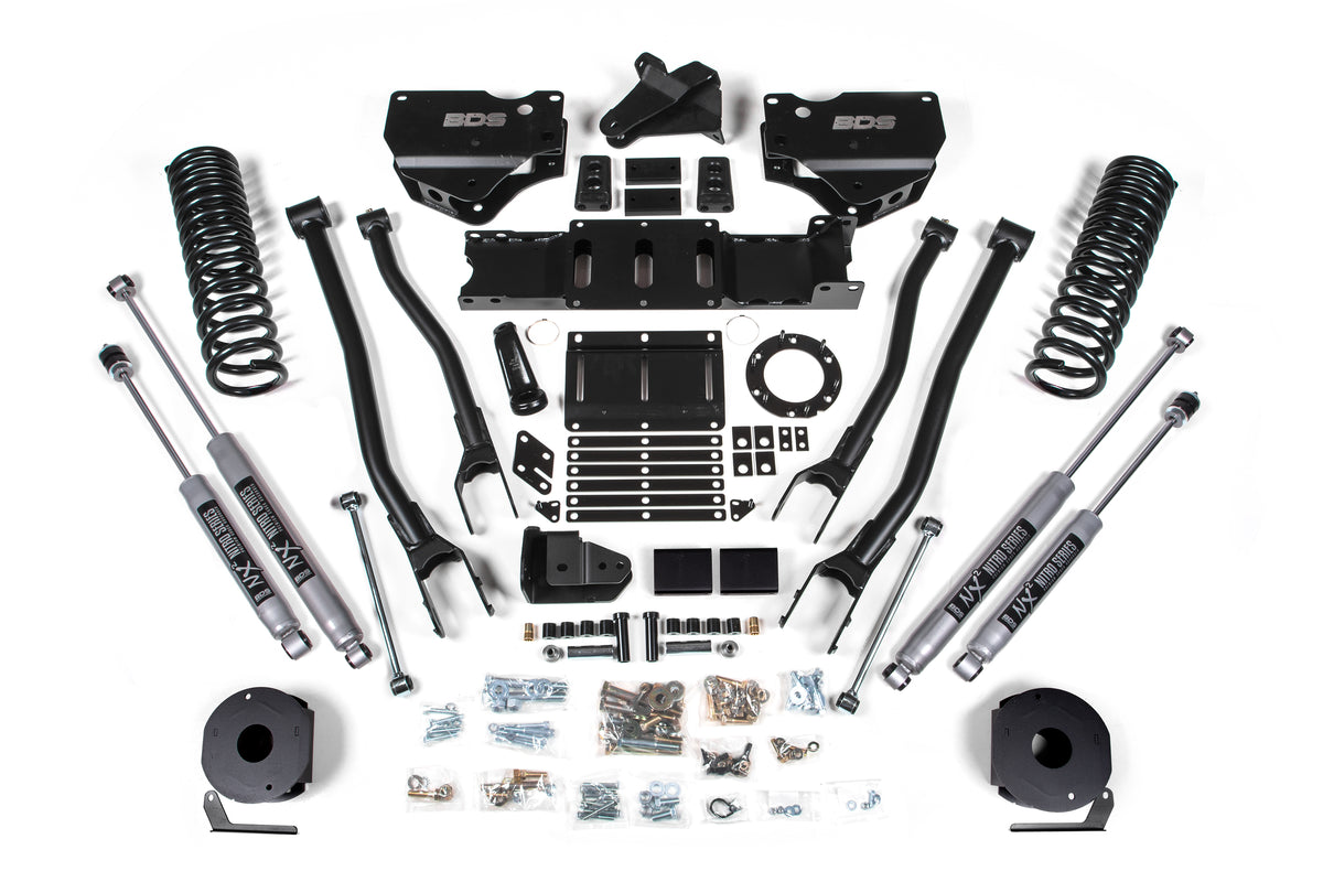 BDS Suspension 4 Inch Lift Kit w/ 4-Link Ram 2500 w/ Rear Air Ride 19-24 4WD Gas Fox 2.0 Performance Shocks (BDS1717FS)