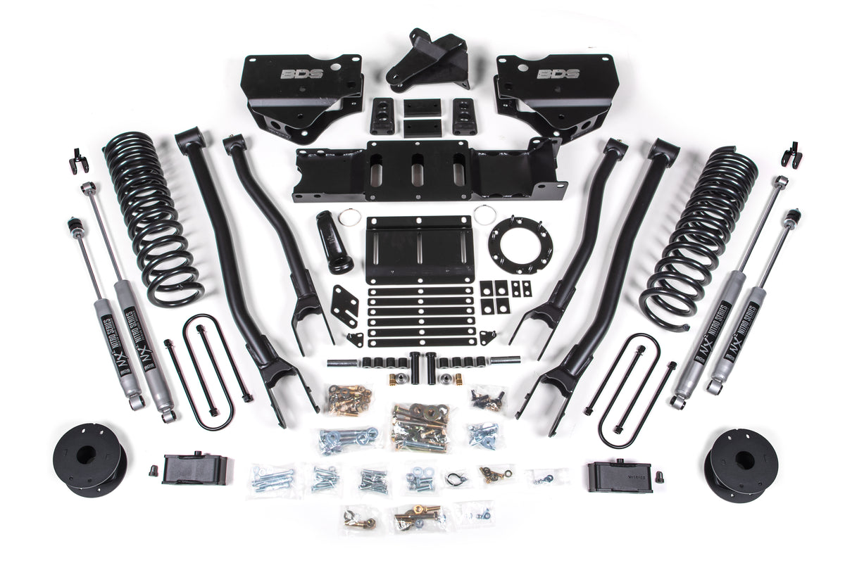 BDS Suspension 4 Inch Lift Kit w/ 4-Link Ram 3500 w/ Rear Air Ride 19-24 4WD Diesel 8 Bolt Fox 2.0 Performance Shocks (BDS1721FS)