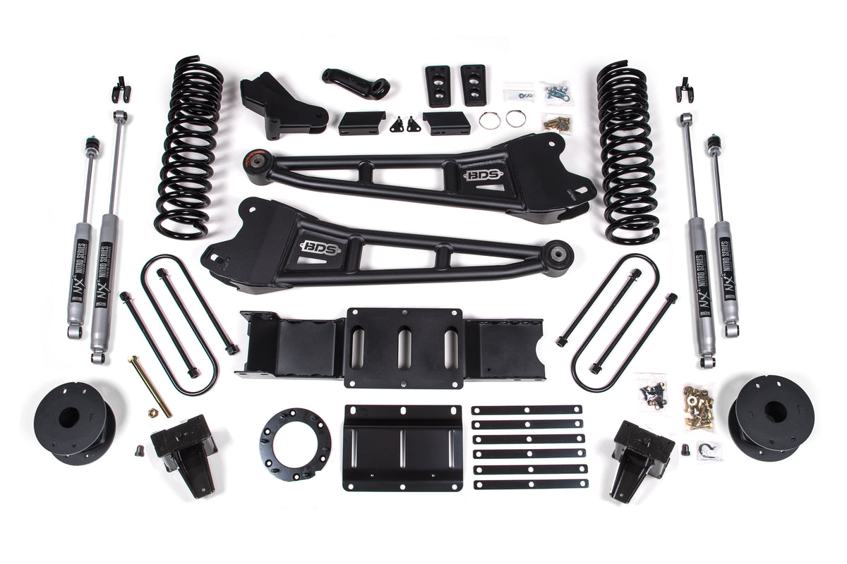 BDS Suspension 6 Inch Lift Kit w/ Radius Arm Ram 3500 w/ Rear Air Ride 19-24 4WD Diesel 8 Bolt NX2 Nitro Shocks (BDS1725H)