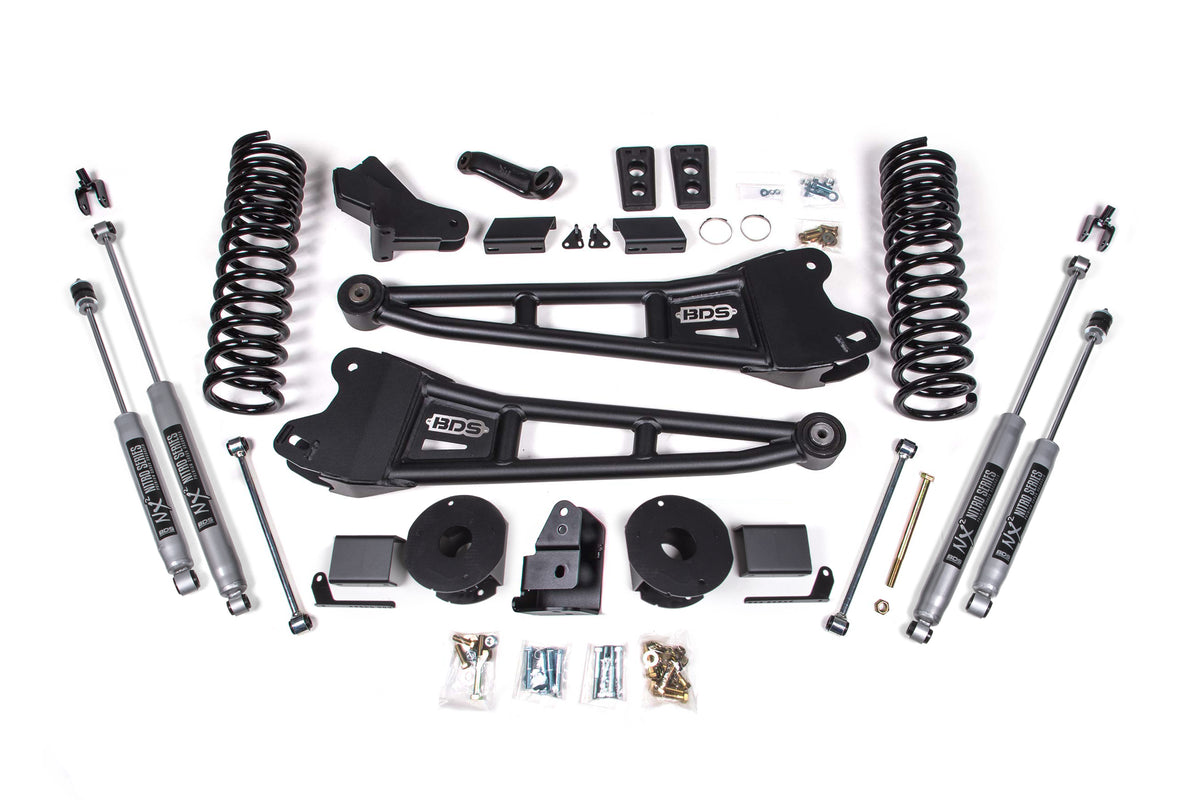 BDS Suspension 4 Inch Lift Kit w/ Radius Arm Ram 2500 w/ Rear Air Ride 14-18 4WD Gas NX2 Nitro Shocks (BDS1774H)