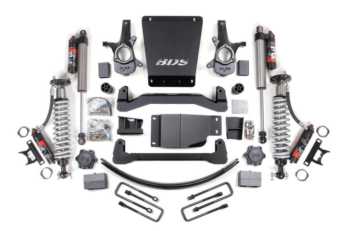 BDS Suspension 2007-2013 GM 1500 4wd 6 Inch Suspension Lift Kit 5.5 Inch Rear Leaf Spring 2.5 PES C/O Front 2.5 PES P/B Rear BDS Suspension (BDS177PES)