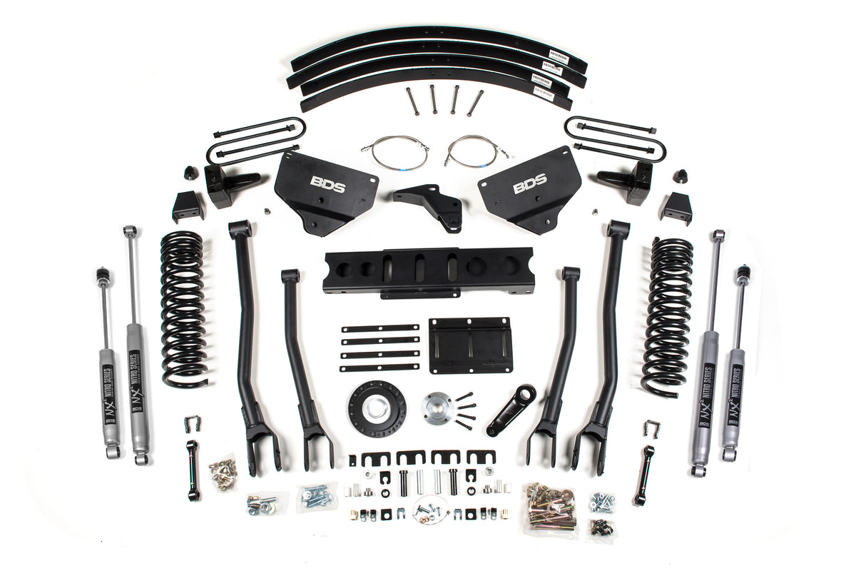 BDS Suspension 8 Inch Lift Kit w/ 4-Link Ram 3500 13-18 4WD Diesel Rear Leaf Springs 8 Bolt Indexing Ring Fox 2.0 Performance Shocks (BDS1790FS)