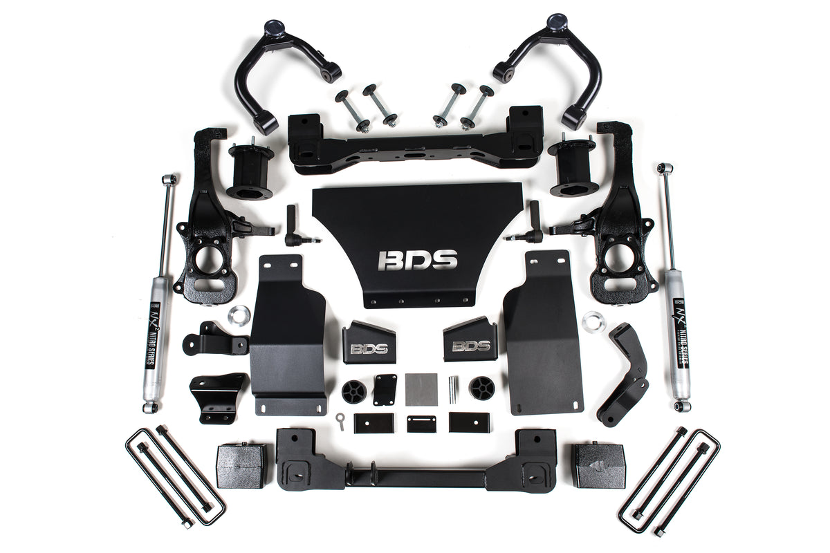 BDS Suspension 6 Inch Lift Kit Silverado/Sierra 1500 19-24 4WD Gas Strut Spacer NX2 Nitro Shocks (BDS1801H)