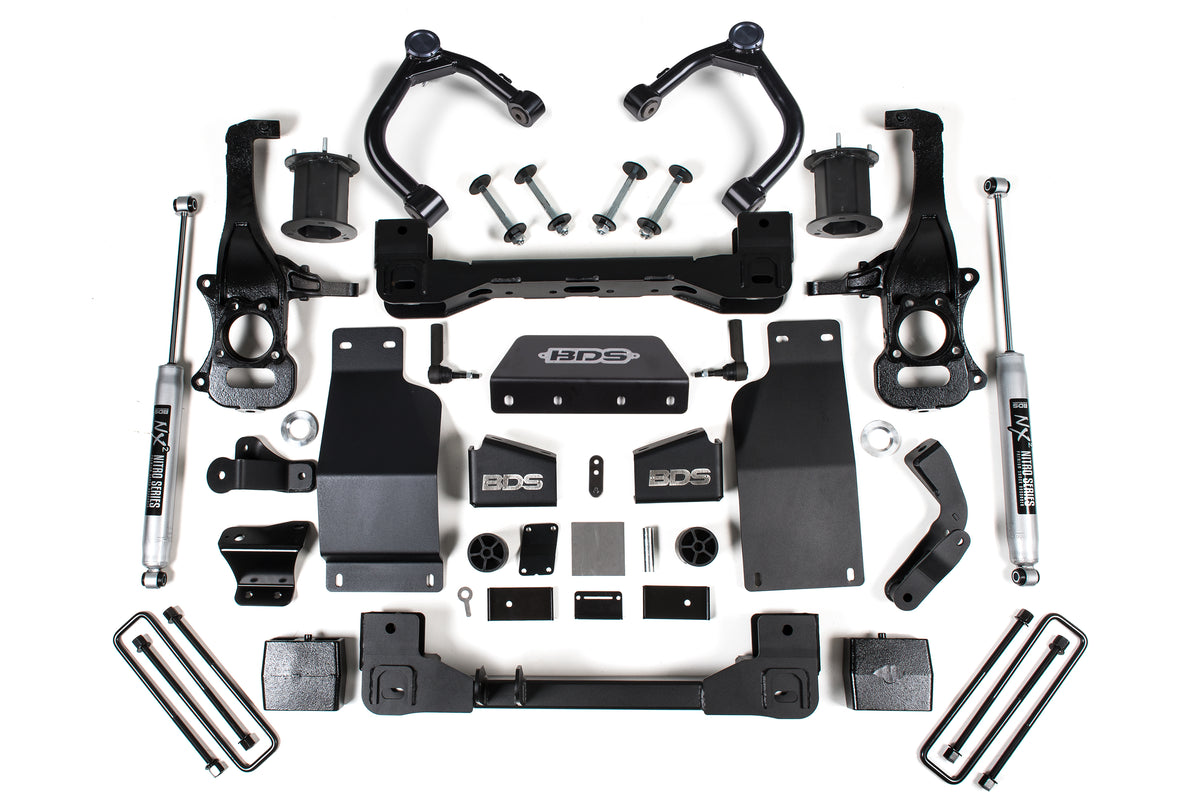 BDS Suspension 6 Inch Lift Kit Silverado/Sierra 1500 19-24 4WD Diesel Strut Spacer Fox 2.0 Performance (BDS1803FS)