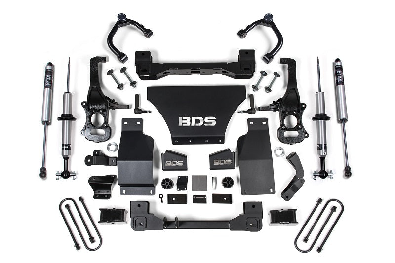BDS Suspension 25-Up Silverado/Sierra 1500 4WD 4 Inch Suspension Lift Kit V8 Gas 3 Inch Rear Block Fox 2.0 IFP PS Snap Ring Strut Front Fox 2.0 IFP PS Rear BDS Suspension (BDS1851FSR)