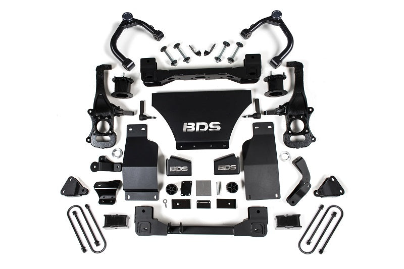 BDS Suspension 25-Up Silverado/Sierra 1500 4WD 4 Inch Suspension Lift Kit w/ARC V8 Gas 3 Inch Rear Block Spacer Front BDS Suspension (BDS1852H)