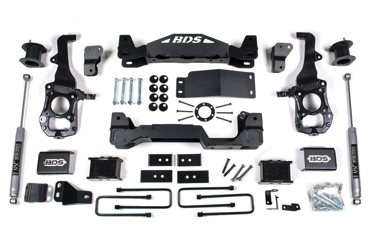 BDS Suspension 6 Inch Lift Kit Ford F150 21-25 4WD 5 Inch Block Kit Fox 2.0 Performance Shock (BDS1900FS)