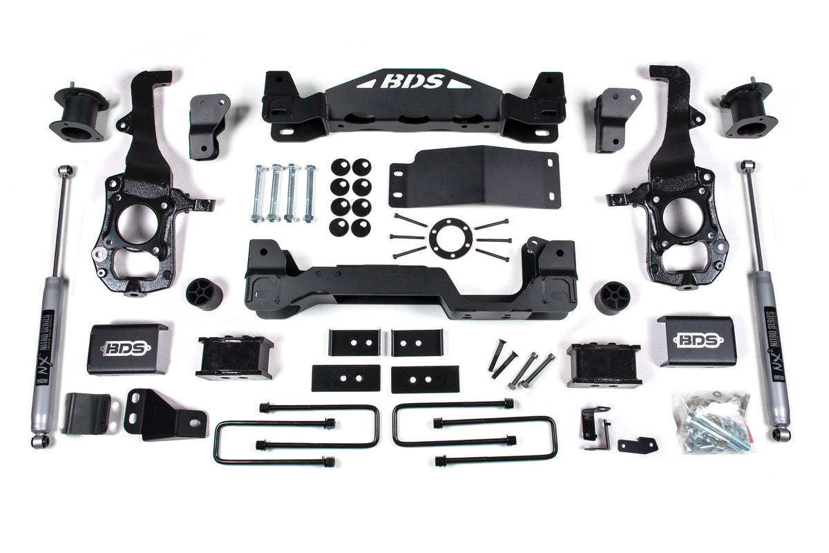 BDS Suspension 4 Inch Lift Kit Ford F150 21-24 4WD 2 Inch Block Fox 2.0 Performance Shocks (BDS1902FS)