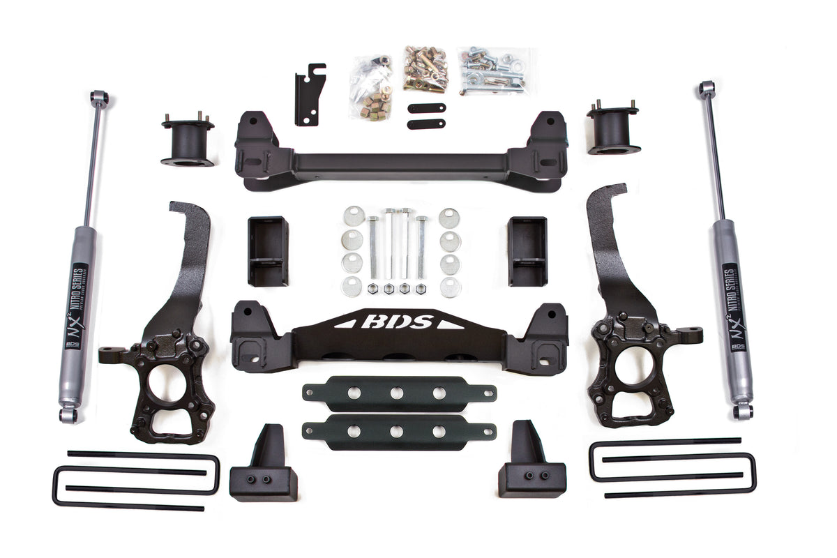 BDS Suspension 4 Inch Lift Kit Ford F150 15-20 2WD 3 Inch Block Kit Fox 2.0 Performance Shocks (BDS1909FS)