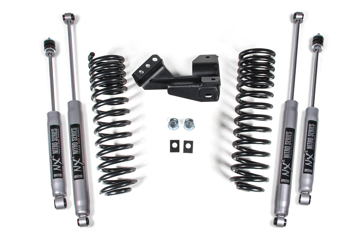 BDS Suspension 1-2 Inch Leveling Kit Performance Spring Ford F250/F350 Super Duty 1 Inch Lift 17-19 2 Inch Lift: 20-23 4WD Diesel & Gas NX2 Nitro Shocks (BDS1910H)