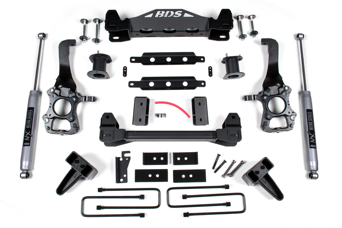 BDS Suspension 6 Inch Lift Kit Ford F150 15-20 2WD 4 Inch Block Kit Fox 2.0 Performance Shocks (BDS1918FS)