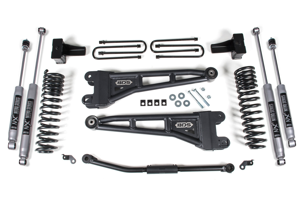BDS Suspension 2.5 Inch Lift Kit w/ Radius Arm Ford F250/F350 Super Duty 11-16 4WD Diesel 5 Inch Block Kit Nx2 Nitro Shocks (BDS1926H)