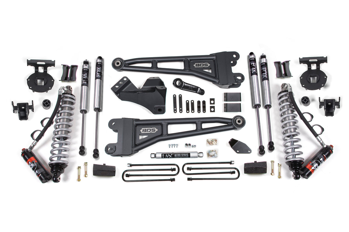 BDS Suspension 4 Inch Lift Kit w/ Radius Arm FOX 2.5 Performance Elite Coil-Over Conversion Ford F250/F350 Super Duty 05-07 4WD Diesel Block Kit With Factory Overload Fox 2.5 Performance Elite (BDS1932FPE)