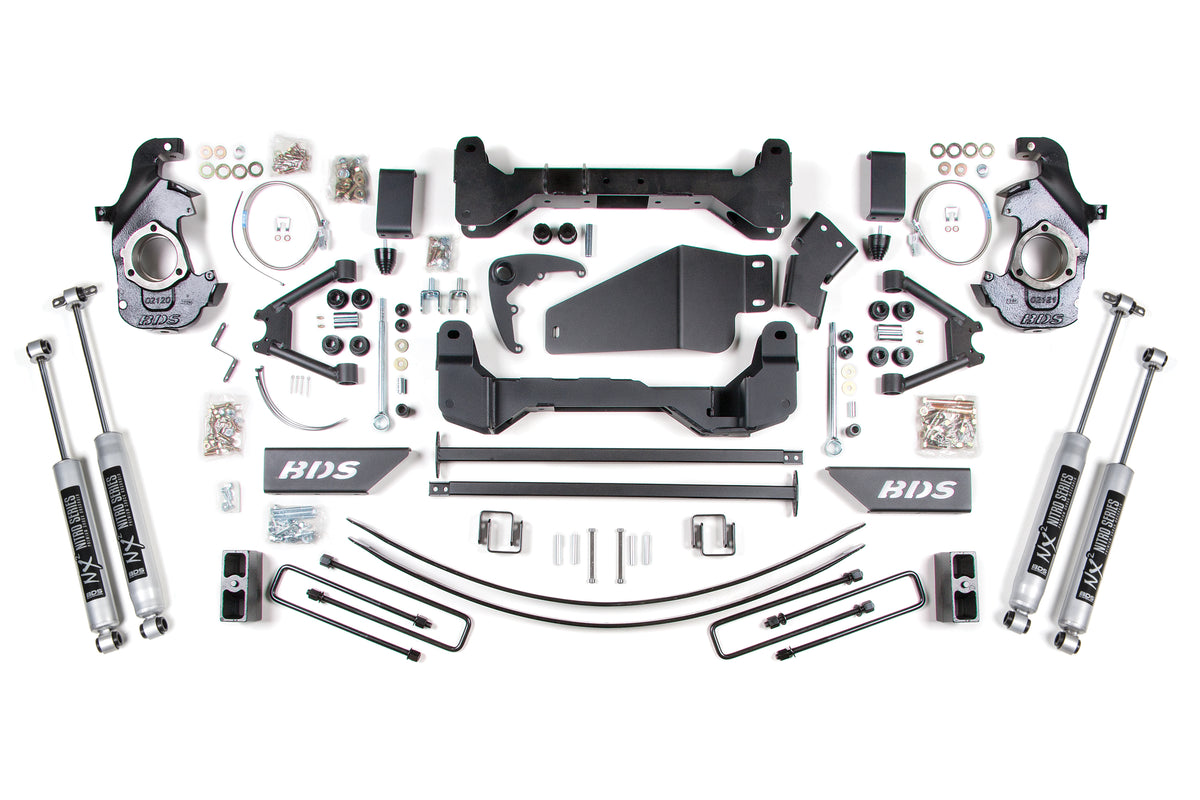 BDS Suspension 6 Inch Lift Kit Chevy/GMC 1500/2500 6 Lug 88-98 4WD 5 Inch Block and Add A Leaf NX2 Nitro (BDS193H)