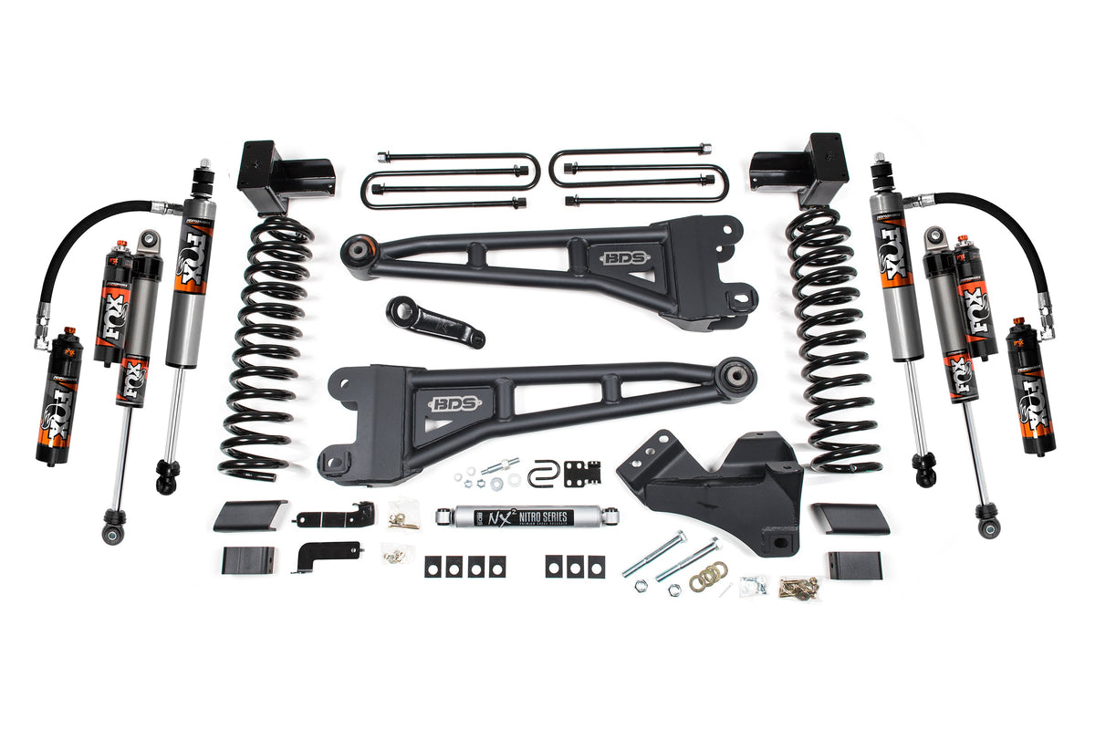 BDS Suspension 5 Inch Lift Kit w/ Radius Arm Ford F250/F350 Super Duty 20-22 4WD Gas Fox 2.4 Performance Elite Shocks (BDS1990FPE)
