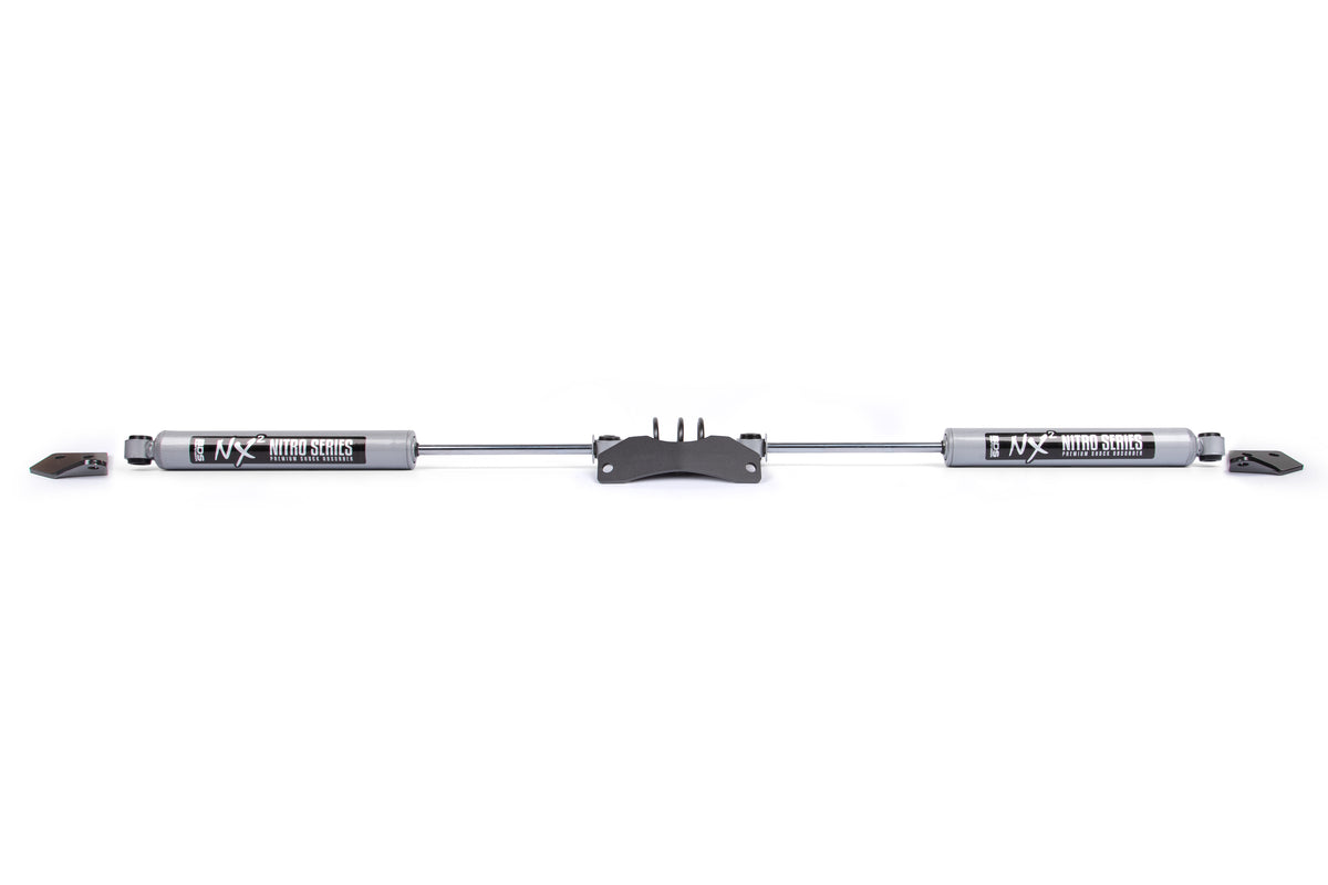 BDS Suspension Dual Steering Stabilizer Kit w/ NX2 Shocks Dodge Ram 1500 Mega Cab 06-08 4WD Y-Style Steering (BDS2012DH)