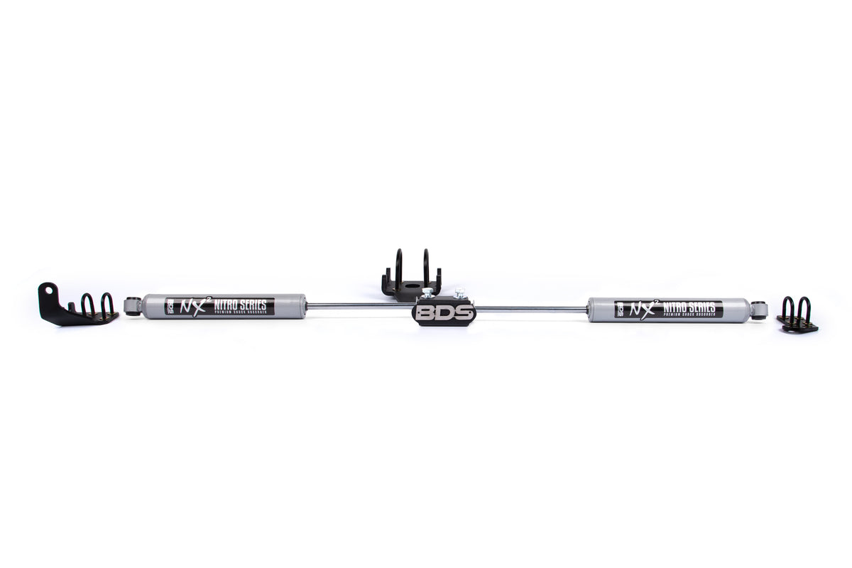 BDS Suspension Dual Steering Stabilizer Kit w/ NX2 Shocks Dodge Ram 1500 94-01 and 2500/3500 Y-Style 94-08 4WD (BDS2013DH)