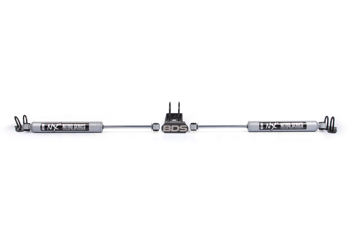BDS Suspension Dual Steering Stabilizer Kit w/ NX2 Shocks Jeep Wrangler JK 07-18 (BDS2027DH)