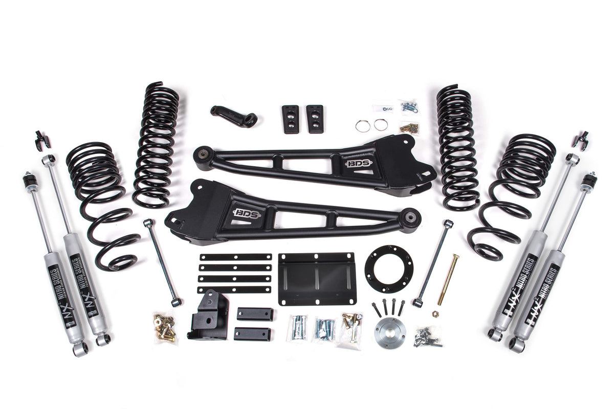 BDS Suspension 14-18 Ram 2500 5.5 Inch Radius Arm Suspension Lift, 4.5 Inch Rear, Spring, Gas w/ 6 bolt T-case - Fox 2.5 Performance Elite Series R/r Front, Fox 2.5 Performance Elite Series P/b Rear BDS Suspension (BDS2101FPE)