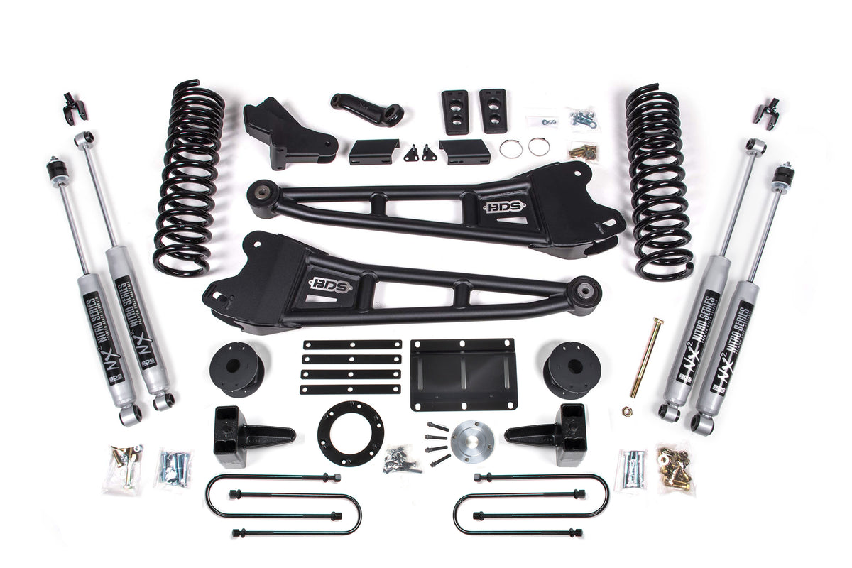 BDS Suspension 6 Inch Lift Kit w/ Radius Arm Ram 3500 w/ Rear Air Ride 13-18 4WD Diesel Fox 2.0 Performance Shocks (BDS2106FS)