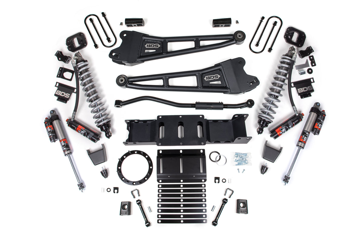 BDS Suspension 19-25 Ram 3500 4WD 3 Inch Radius Arm Suspension Lift Kit, 2 Inch Rear, Block w/o Overload, 8 Bolt Diesel - Fox 2.5 Performance Elite Series C/O Front, Fox 2.5 Performance Elite Series Rear BDS Suspension (BDS2119PES)