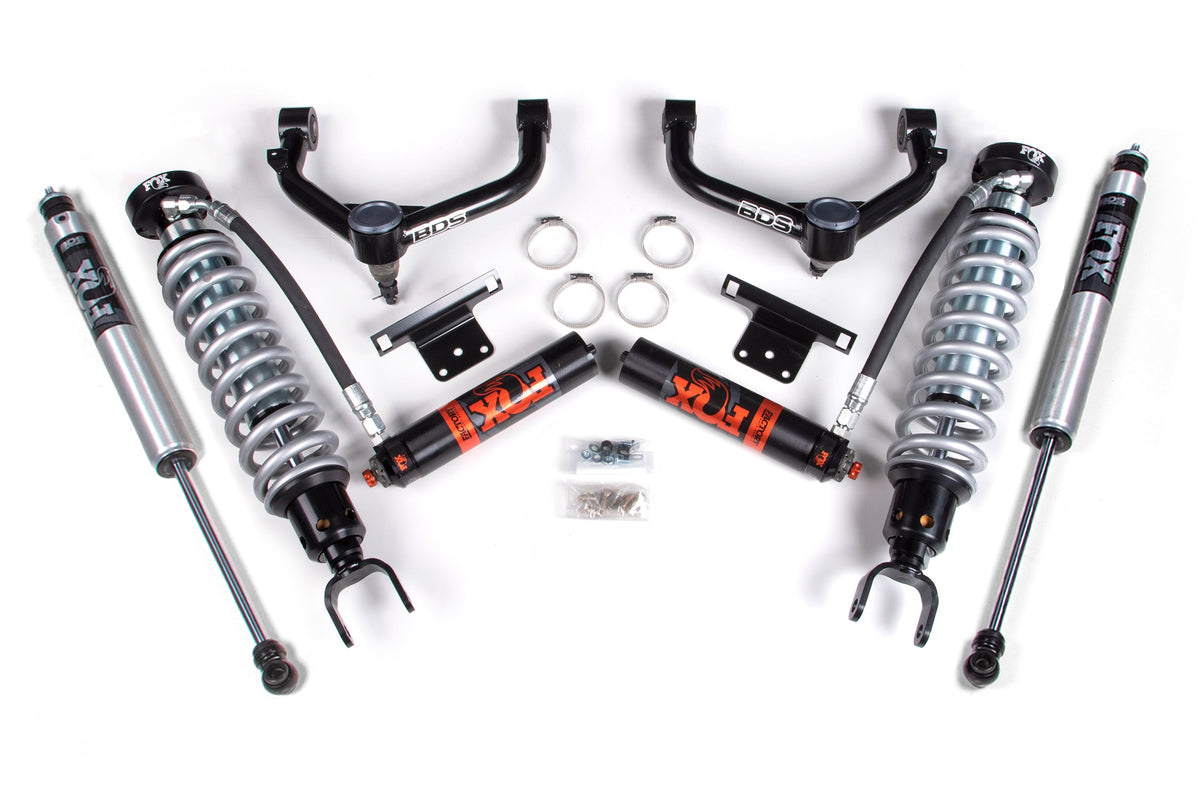 BDS Suspension 14-18 Ram 1500 4WD (Diesel) 2 Inch Coilover Upgrade Kit, 0 Inch Rear Lift - Fox 2.5 Factory Race Series C/O, Fox 2.0 IFP Performance Series Shocks BDS Suspension (BDS2124FDSC)