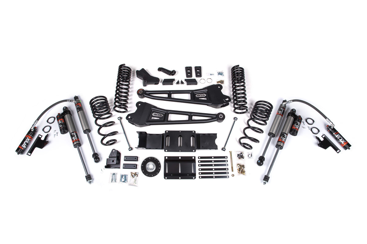 BDS Suspension 2025 Ram 2500 4WD (Diesel) 4 Inch Radius Arm Suspension Lift Kit W/ Indexing Ring, 2.5 Inch Rear Lift, Coil Spring - Fox 2.5 PES Shocks BDS Suspension (BDS2137FPE)