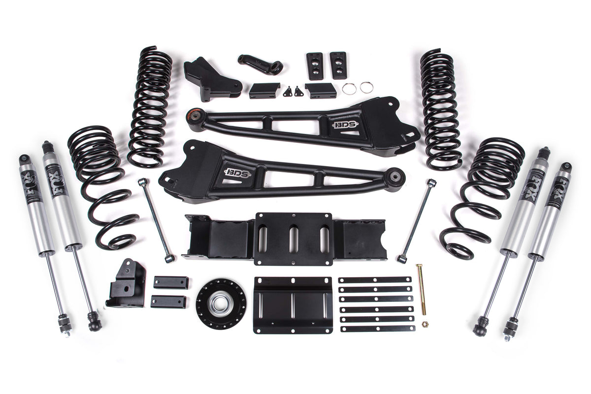 BDS Suspension 2025 Ram 2500 4WD (Diesel) 4 Inch Radius Arm Suspension Lift Kit W/ Indexing Ring, 2.5 Inch Rear Lift, Coil Spring - Fox 2.5 IFP PS Shocks BDS Suspension (BDS2137PS)