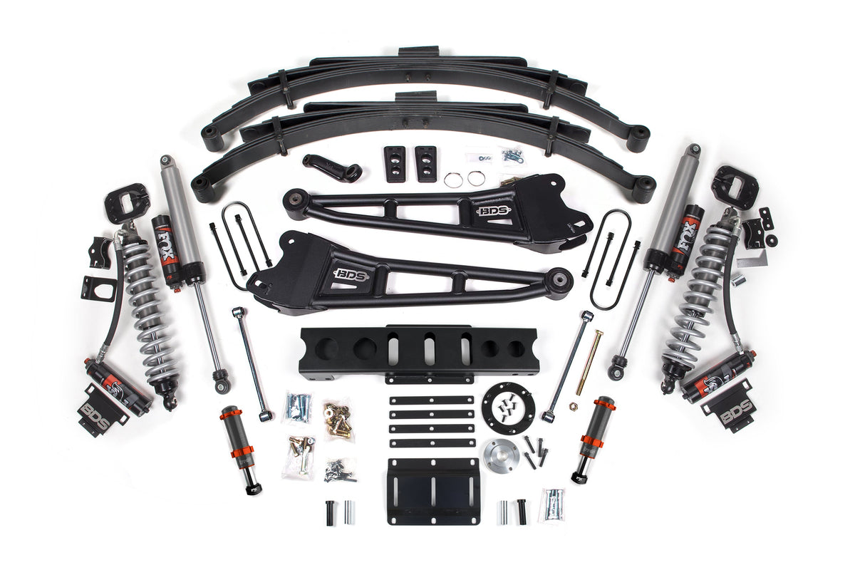 BDS Suspension 13-18 Ram 3500 (Diesel) 6 Inch Coilover Conversion Kit, 4.5 Inch Rear Lift, Leaf Spring, 6 Bolt - Fox 2.5 Performance Elite Series C/O + Fox 2.0 IFP Bump Stop, Fox 2.5 Performance Elite Series Shocks BDS Suspension (BDS2141PESB)