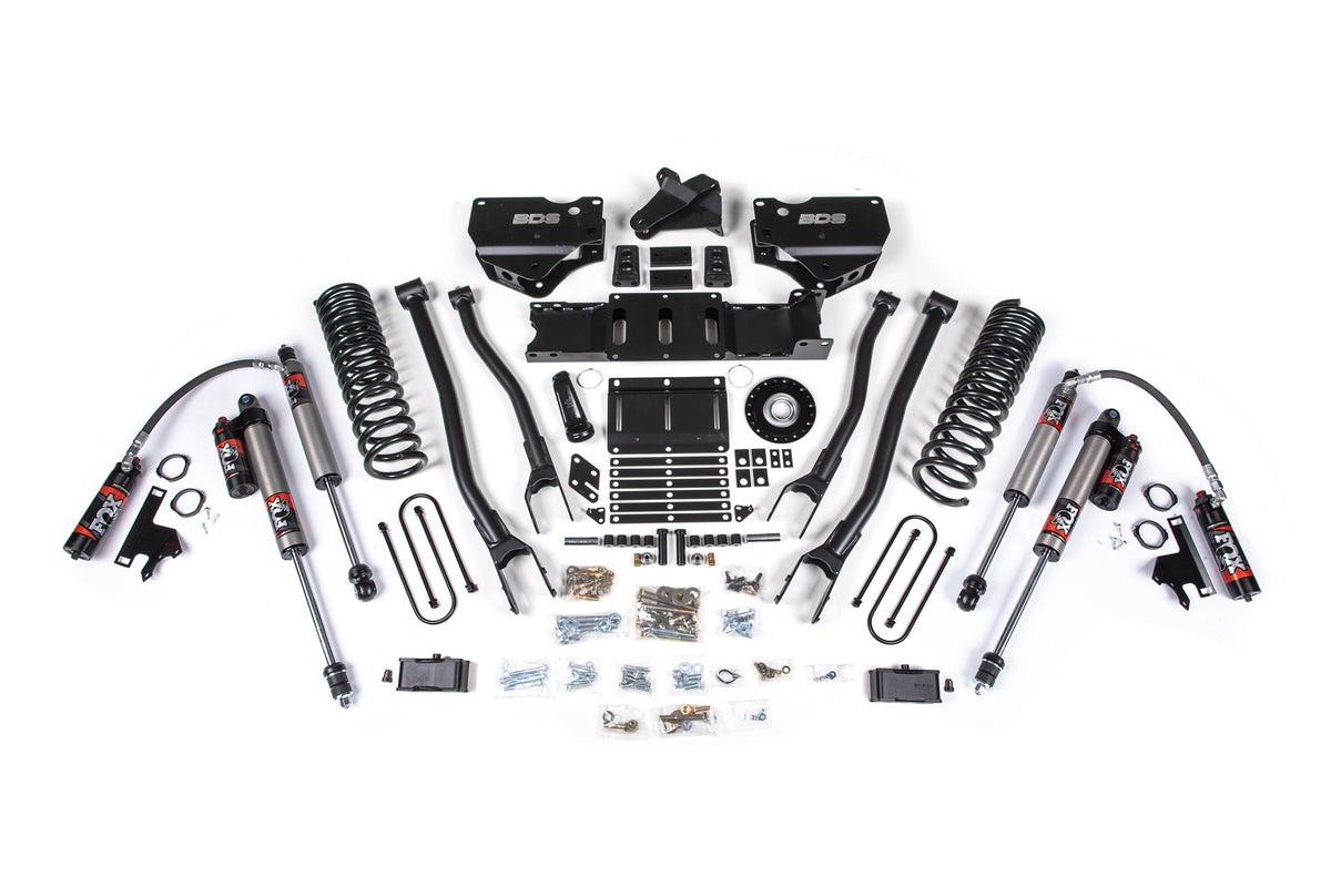 BDS Suspension 25-26 Ram 3500 (Diesel) 4 Inch 4-Link Suspension Lift Kit W/ Indexing Ring, 3 Inch Rear Lift w/ Overload, Block - Fox 2.5 PES Shocks BDS Suspension (BDS2156FPE)