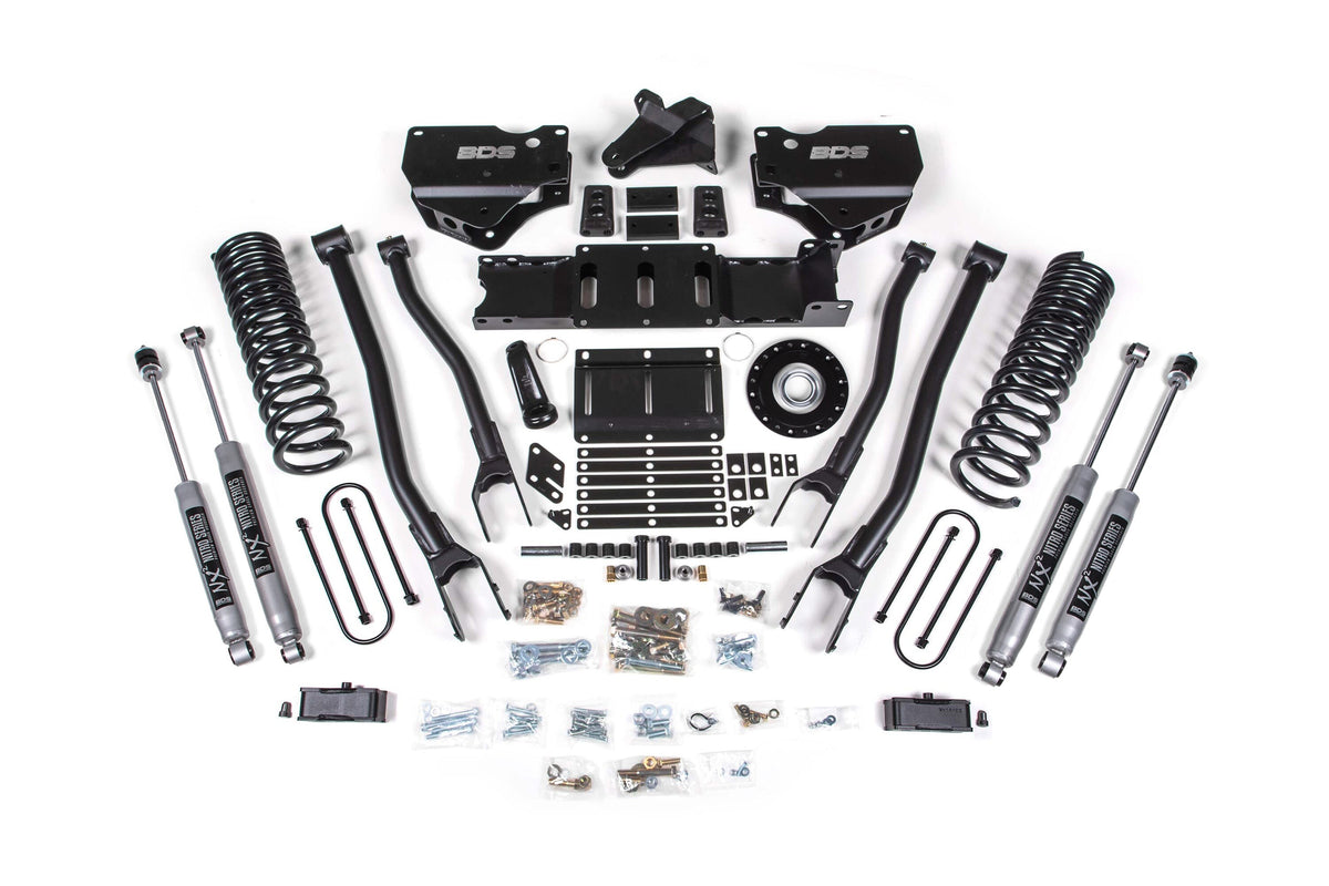 BDS Suspension 25-26 Ram 3500 (Diesel) 4 Inch 4-Link Suspension Lift Kit W/ Indexing Ring, 2 Inch Rear Lift w/o Overload, Block - NX2 Shocks BDS Suspension (BDS2157H)