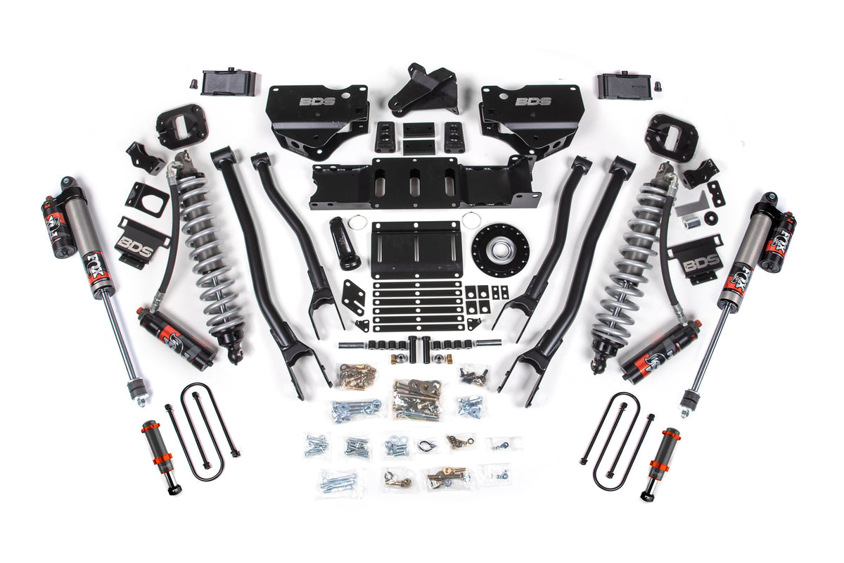 BDS Suspension 25-26 Ram 3500 (Diesel) 4 Inch 4-Link Suspension Lift Kit, 2 Inch Rear Lift, Block W/O Overload - Fox 2.5 PES C/O and Fox 2.0 IFP Bump Stop, Fox 2.5 PES Shocks BDS Suspension (BDS2157PESB)