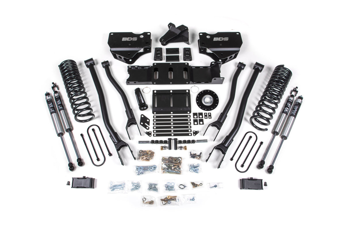 BDS Suspension 25-26 Ram 3500 (Gas) 4 Inch 4-Link Suspension Lift Kit W/ Indexing Ring, 2 Inch Rear Lift w/ Overload, Block - Fox 2.0 IFP PS Shocks BDS Suspension (BDS2163FS)