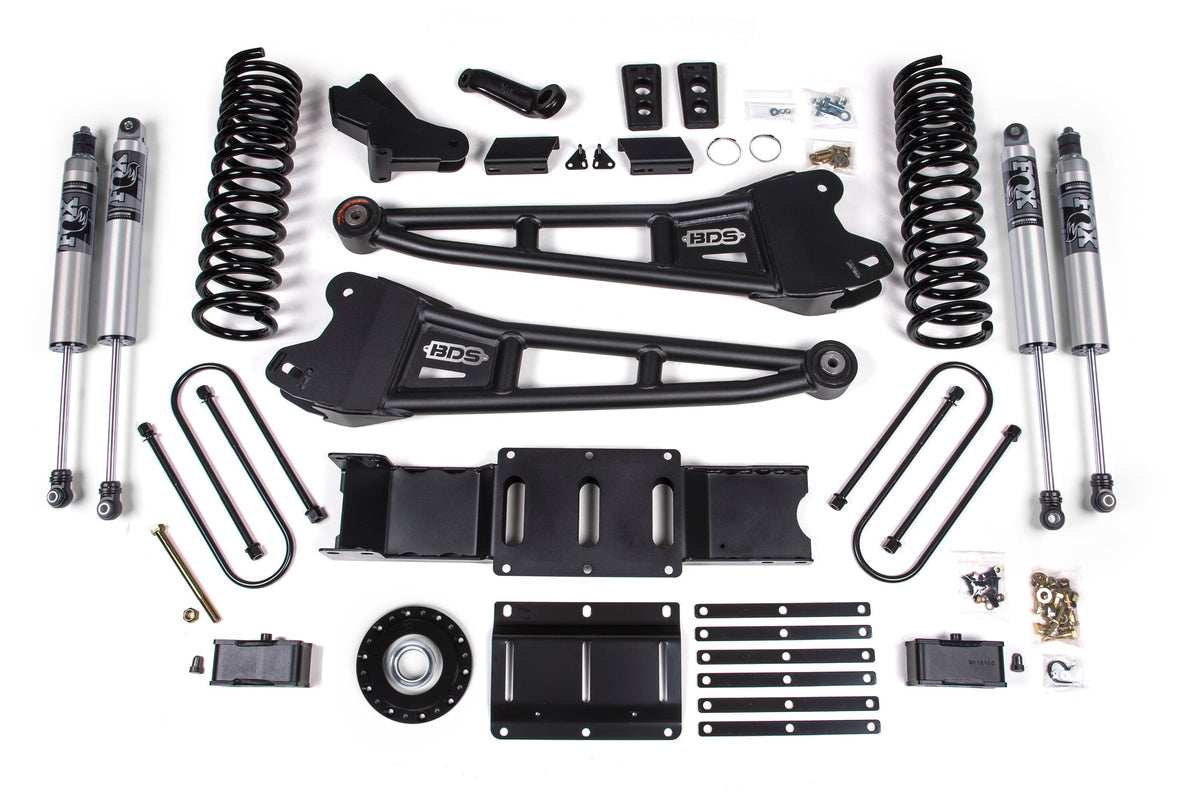 BDS Suspension 25-26 Ram 3500 (Diesel) 4 Inch Radius Arm Suspension Lift Kit W/ Indexing Ring, 3 Inch Rear Lift w/ Overload, Block - Fox 2.5 IFP PS Shocks BDS Suspension (BDS2166PS)